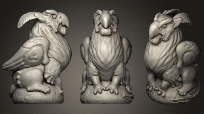 Статуэтки грифоны и драконы (Идол Грифона, STKG_0088) 3D модель для ЧПУ станка